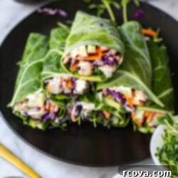 Collard-Wrapped Garlic Chicken 9 Low Carb Garlic Chicken Collard Wraps