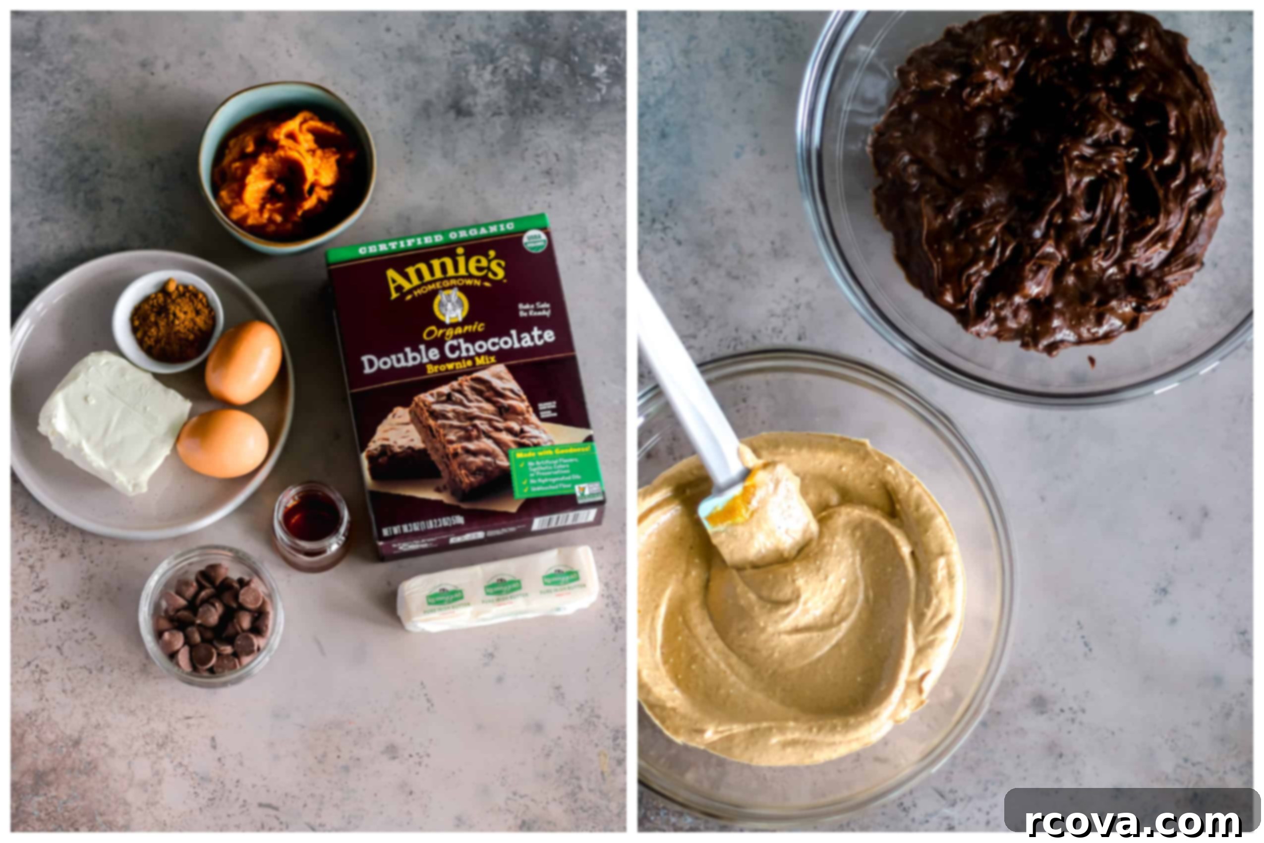 Elevated Pumpkin Swirl Brownies from a Box Mix 3 Pumpkin Brownies