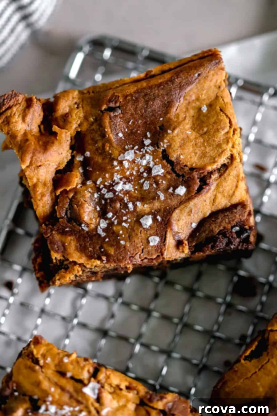 Elevated Pumpkin Swirl Brownies from a Box Mix 5 pumpkin swirl brownies