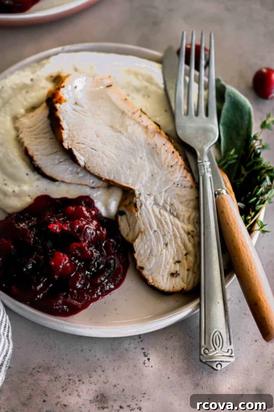 Honey-Kissed Orange Cranberry Sauce 8 Roasted turkey breast served with a generous side of homemade cranberry sauce.