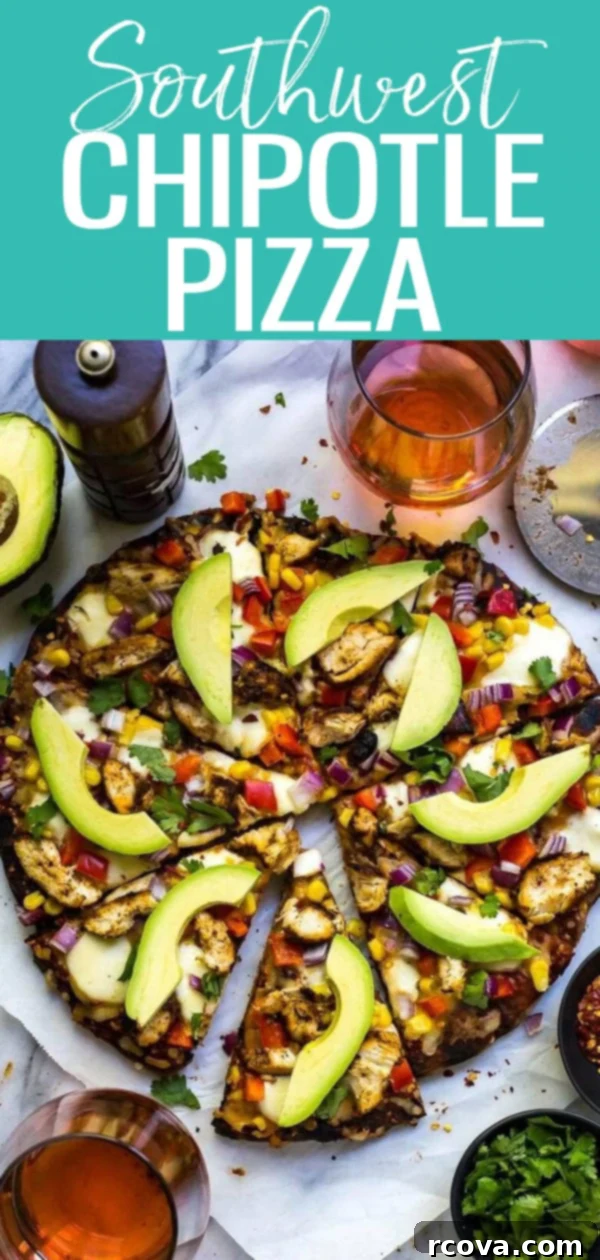 Southwest Smokehouse Pizza 10 This Grilled Southwest Chipotle Pizza is a delicious summer meal made on the grill, topped with fresh veggies and a smoky chipotle sauce! #southwestpizza #grilledpizza