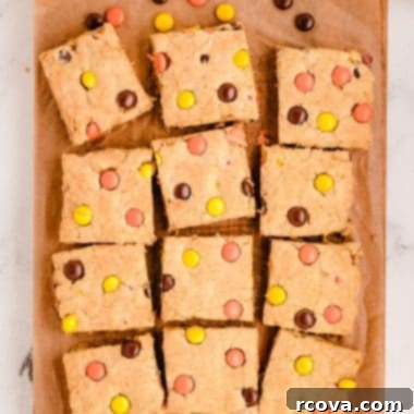 Ultimate Reeses Cookie Bars 5 reese's cookie bars ut into squares