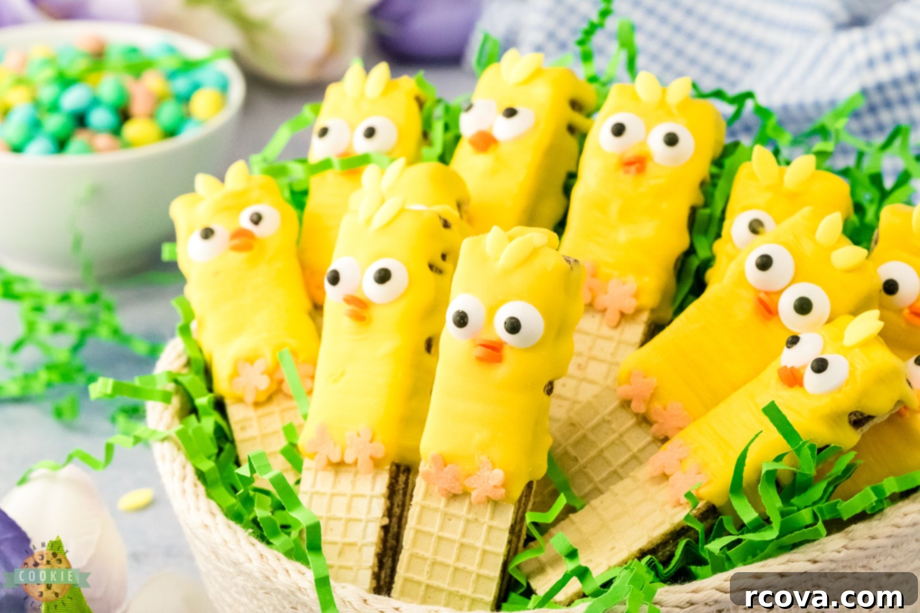 Simple No-Bake Easter Chick Treats 2 easy Easter chick wafer cookies
