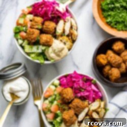 Mediterranean Chicken Falafel Bowls 9 Easy Baked Falafel Buddha Bowls