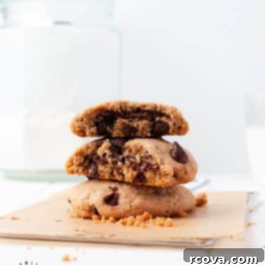 Gooey Nutella Stuffed Chocolate Chip Cookies 9 A Nutella Stuffed Chocolate Chip Cookie with a gooey center