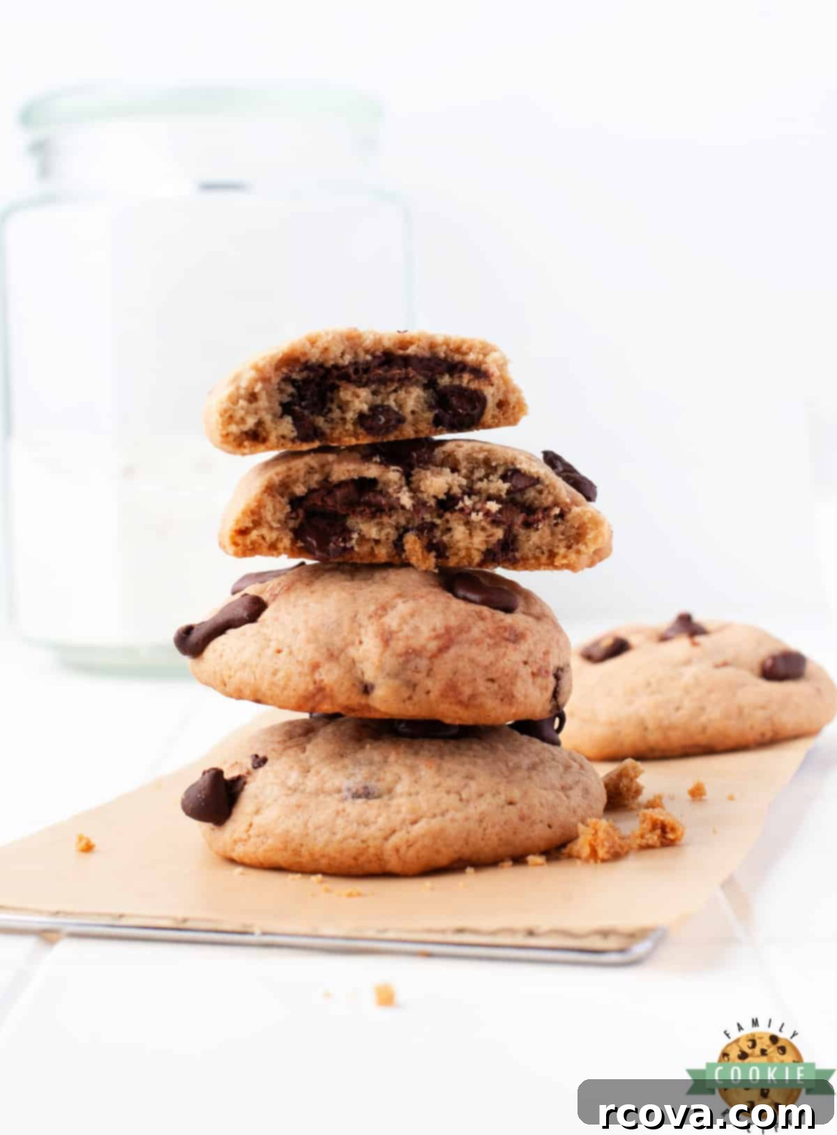 Gooey Nutella Stuffed Chocolate Chip Cookies 10 Freshly baked chocolate chip cookies with a delicious hazelnut spread center