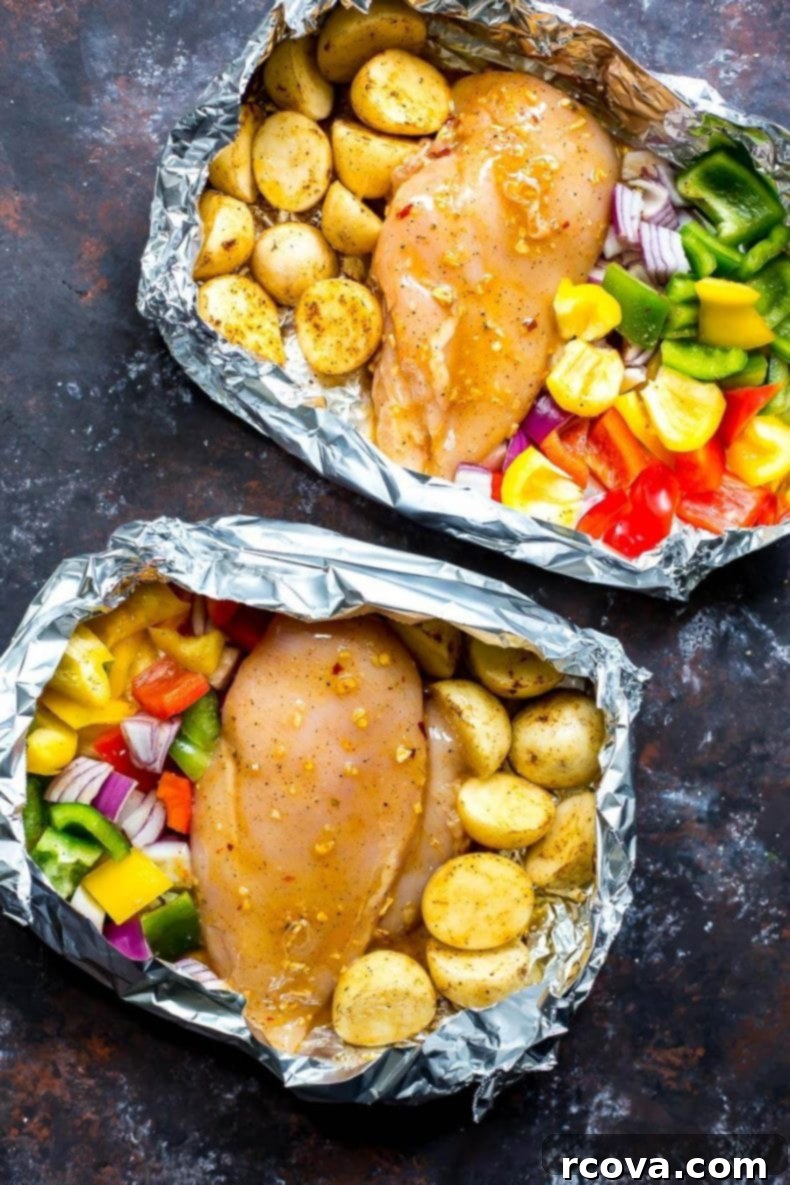 One Pan Southwest Chicken and Veggies 4 Southwest Chicken Foil Packets with Veggies
