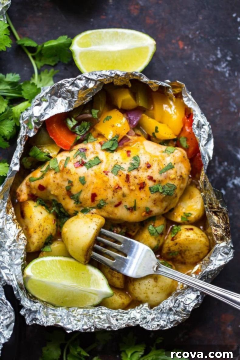 One Pan Southwest Chicken and Veggies 7 Southwest Chicken Foil Packets with Veggies