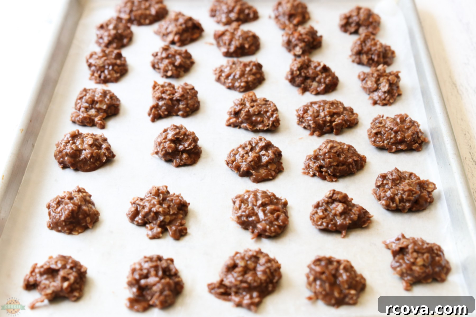 Effortless Peanut-Free No-Bake Cookie Perfection 5 tray of no bake cookies without peanut butter
