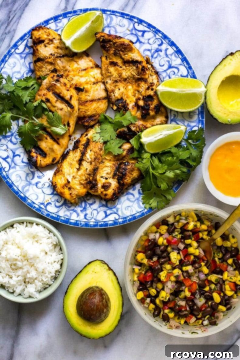 Tropical Coconut Mango Chicken Meal Prep Bowls 8 Final presentation of Coconut Mango Chicken Meal Prep Bowls