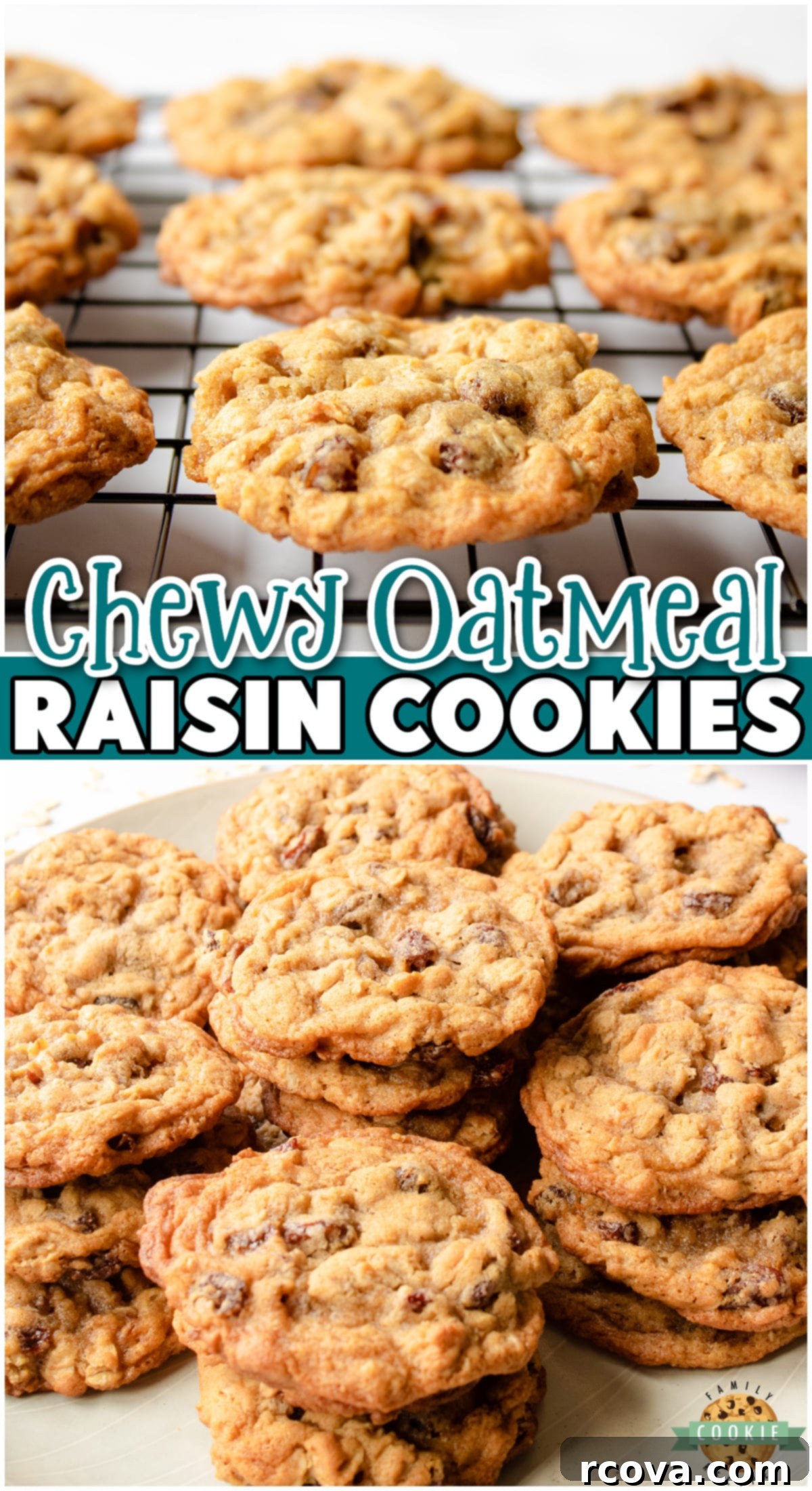 Soft and Chewy Oatmeal Raisin Cookies 11 Chewy Oatmeal Raisin Cookies made with classic ingredients for a buttery cookie spiced with cinnamon and dotted with plump raisins!