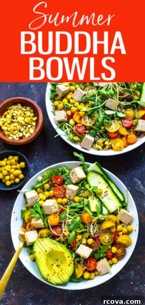 Vibrant Summer Buddha Bowls with Golden Turmeric Chickpeas 10 These vegan Summer Buddha Bowls with Turmeric Chickpeas, marinated tofu and quinoa are just as delicious as they are nutritious! #vegan #buddhabowls