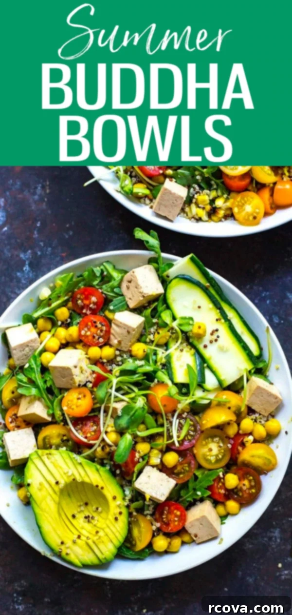Vibrant Summer Buddha Bowls with Golden Turmeric Chickpeas 11 These vegan Summer Buddha Bowls with Turmeric Chickpeas, marinated tofu and quinoa are just as delicious as they are nutritious! #vegan #buddhabowls