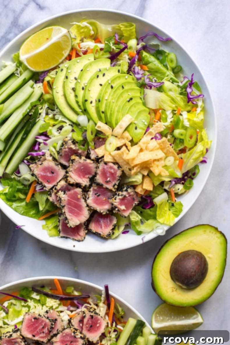 Seared Ahi & Ginger Sesame Salad 9 Sashimi Tuna Salad with Carrot Ginger Dressing