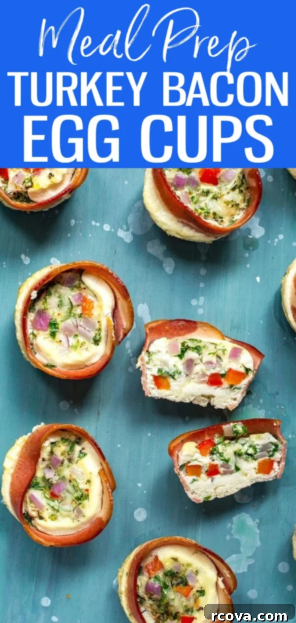 On-the-Go Turkey Bacon Egg White Muffins 13 These Turkey Bacon Egg White Bites are a delicious grab-and-go breakfast idea filled with veggies. They’re ready in just 25 minutes! #turkeybacon #eggwhites