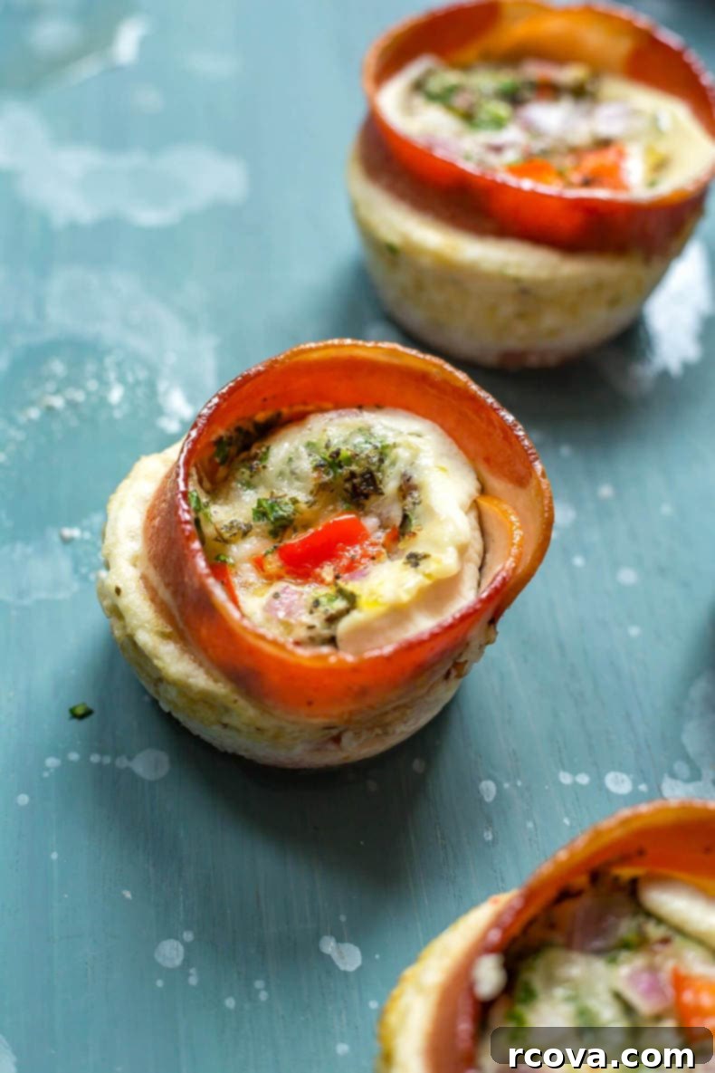 On-the-Go Turkey Bacon Egg White Muffins 4 Grab & Go Turkey Bacon Egg White Cups with fresh ingredients