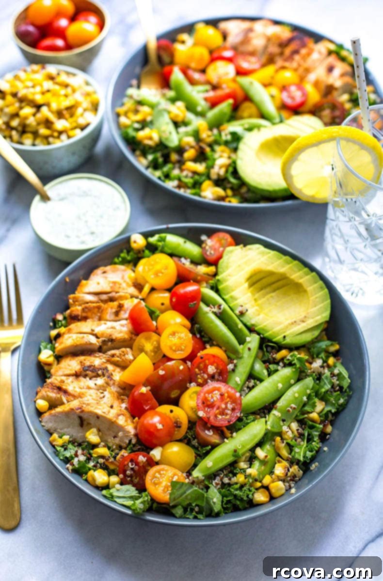 Ranch Chicken Kale Quinoa Power Bowls 2 Chicken Ranch Kale & Quinoa Bowls