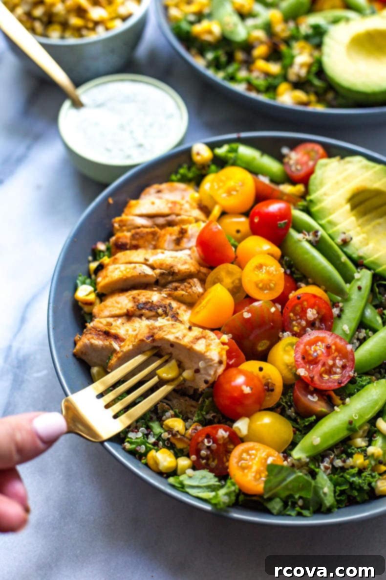 Ranch Chicken Kale Quinoa Power Bowls 5 Chicken Ranch Kale & Quinoa Bowls