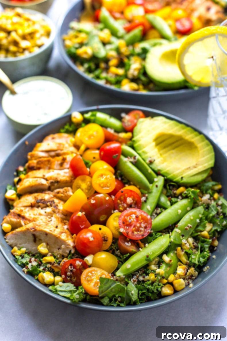 Ranch Chicken Kale Quinoa Power Bowls 8 Chicken Ranch Kale & Quinoa Bowls