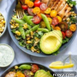 Ranch Chicken Kale Quinoa Power Bowls 9 Chicken Ranch Kale & Quinoa Bowls