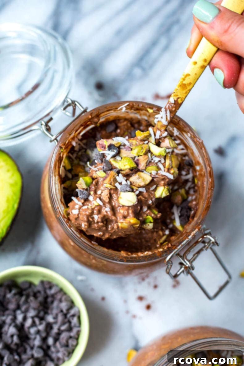 Decadent Chocolate Avocado Overnight Oats 4 Chocolate Avocado Overnight Oats