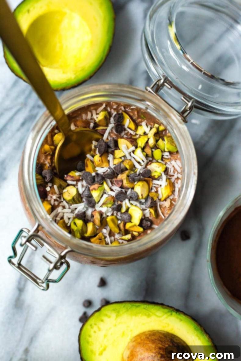 Decadent Chocolate Avocado Overnight Oats 7 Chocolate Avocado Overnight Oats
