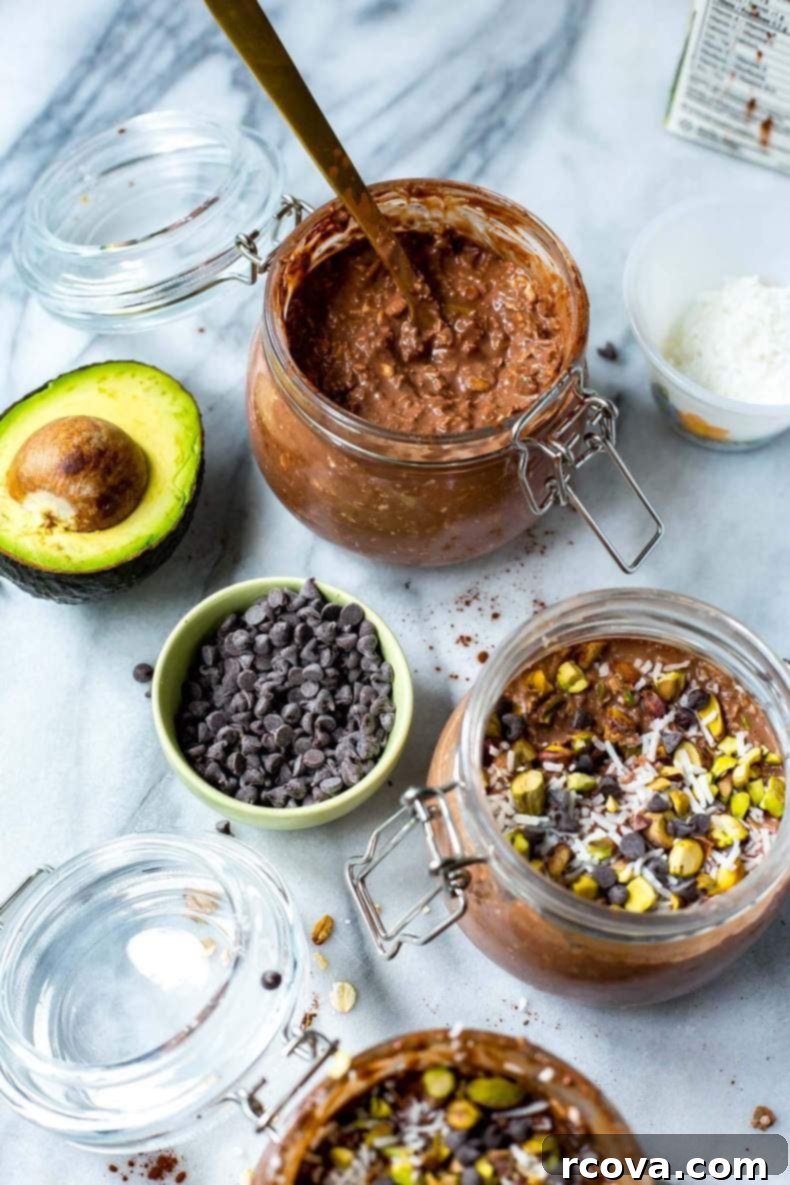 Decadent Chocolate Avocado Overnight Oats 8 Chocolate Avocado Overnight Oats