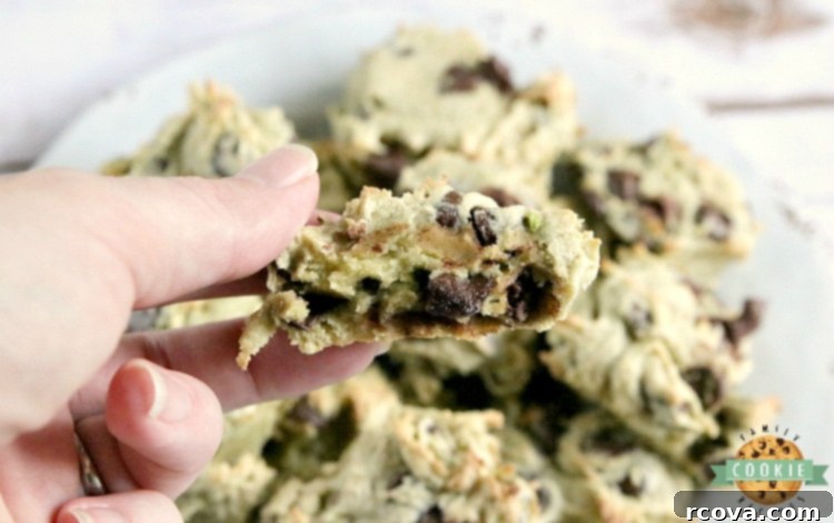 Fudgy Avocado Chocolate Chip Cookies 3 Close-up of a plate of freshly baked avocado chocolate chip cookies, showcasing their golden-brown edges and soft centers.