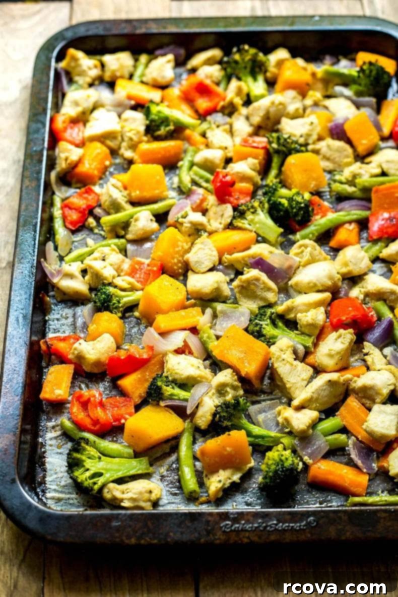 Simple Golden Honey Dijon Sheet Pan Chicken 2 Sheet Pan Honey Dijon Chicken and Roasted Vegetables