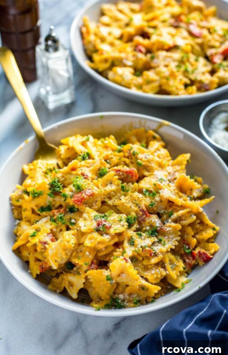 Autumnal One-Pot Pumpkin Alfredo 5 Healthy One Pot Pumpkin Alfredo ready to serve