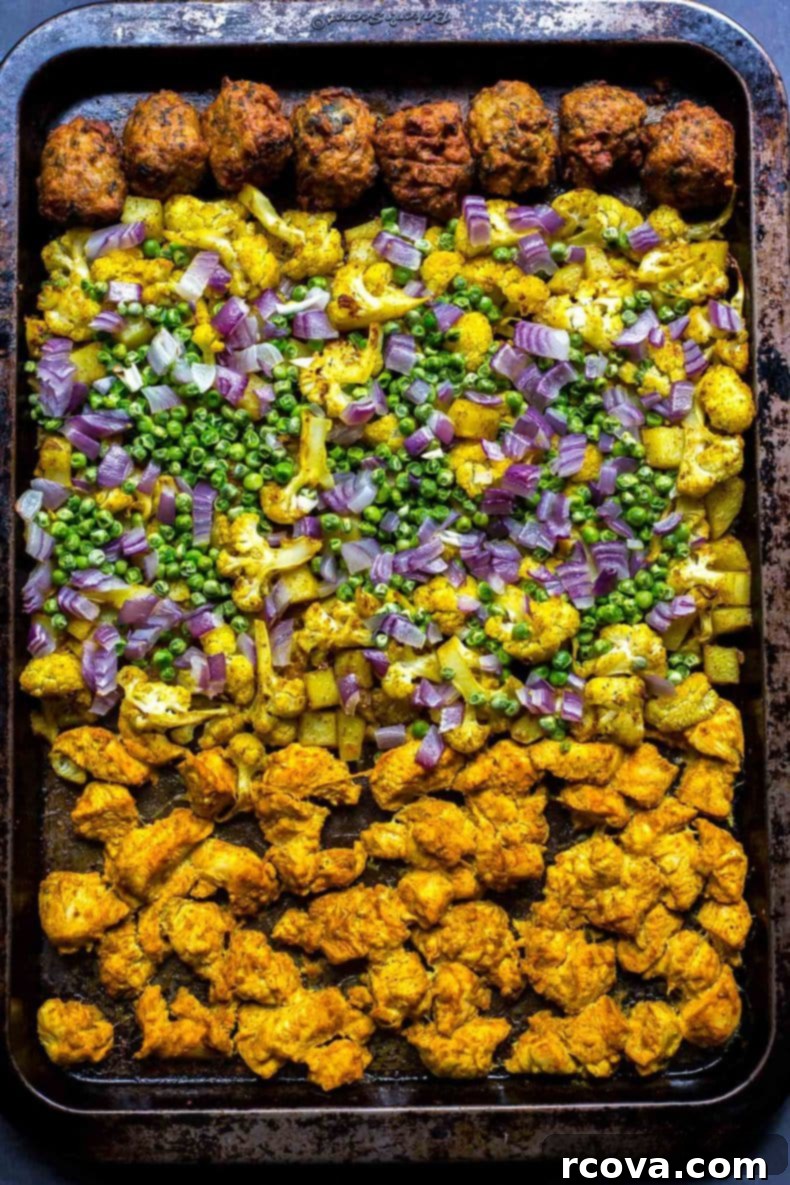Spice Route Chicken Meal Prep 6 Top-down view of Indian-Inspired Chicken Meal Prep Bowls with rice and lemon wedges