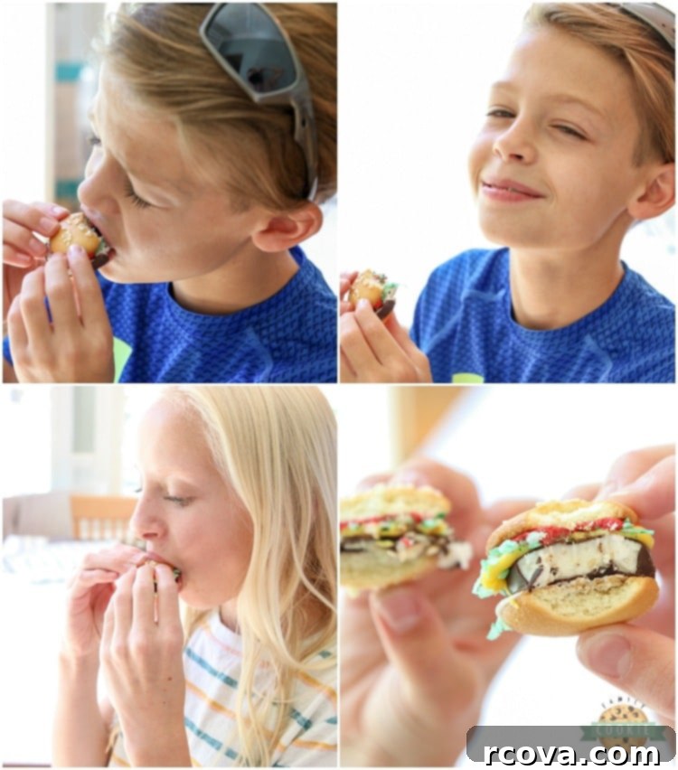Slider Cookies 13 A vibrant collage showcasing the step-by-step process and final presentation of the No-Bake Hamburger Cookies, inviting readers to try this fun recipe.