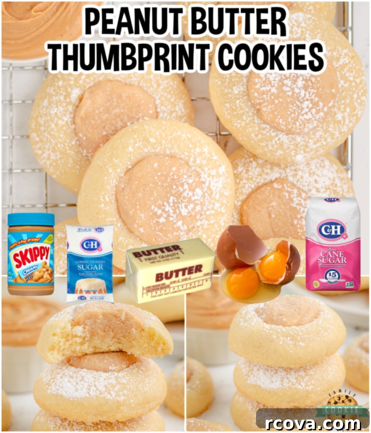 Peanut Butter Thumbprint Delights 8 Peanut Butter Thumbprint Cookies are a twist on a classic cookie! Soft, chewy thumbprint cookies with a delightful sweet, peanut butter fudge filling!