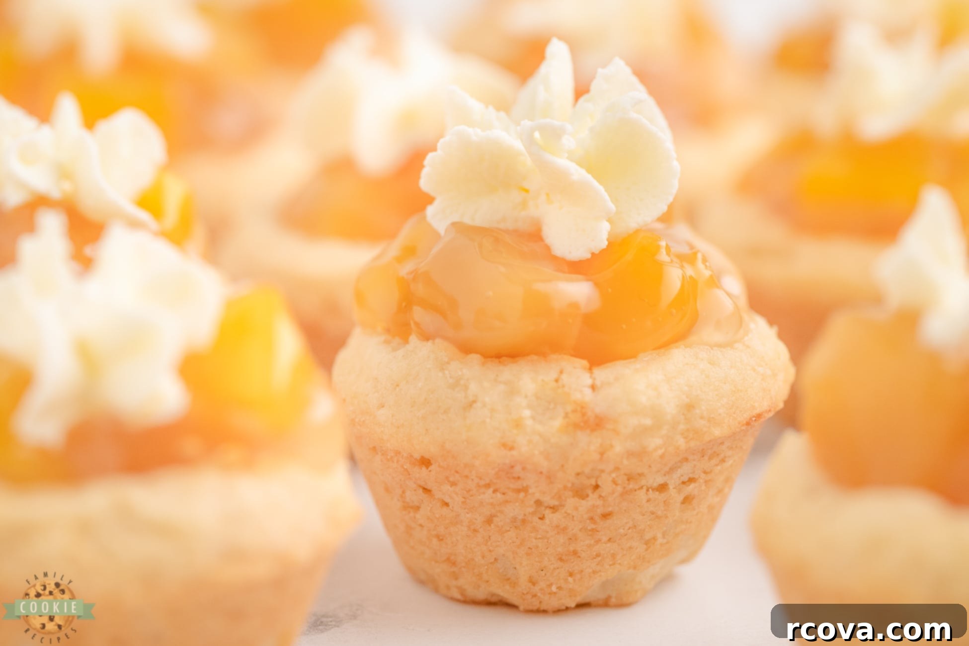 Peachy Dream Cookies 7 A tray of mini peach cobbler cookies, perfectly portioned and ready to serve, a delicious summer dessert.