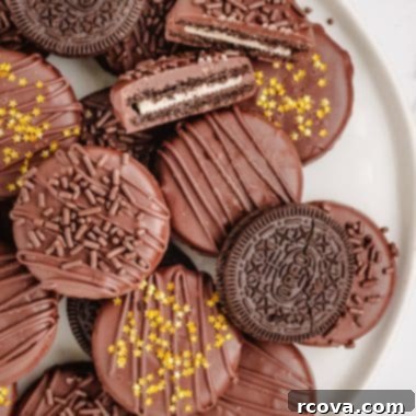 Decadent Chocolate Dipped Oreos 5 chocolate dipped oreo cookies