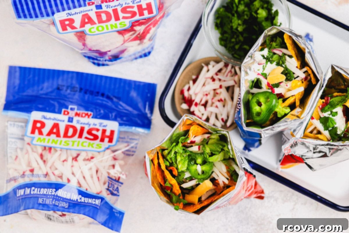 Kick Off Your Football Party With Ultimate Walking Tacos 5 walking tacos using Doritos or Fritos