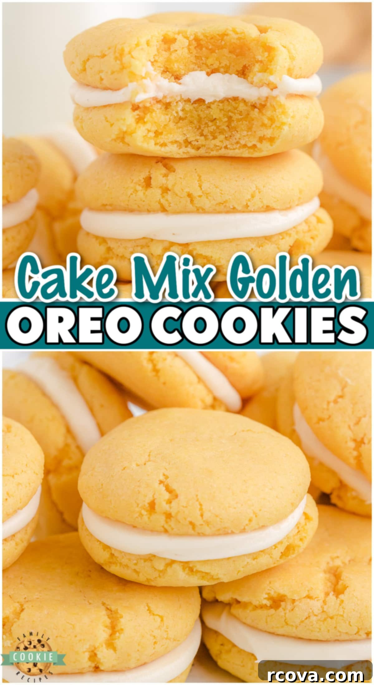 Golden Oreo Copycat Cookies 11 Easy recipe for Homemade Golden Oreo Cookies using yellow cake mix, resulting in soft, sweet sandwich cookies everyone loves!