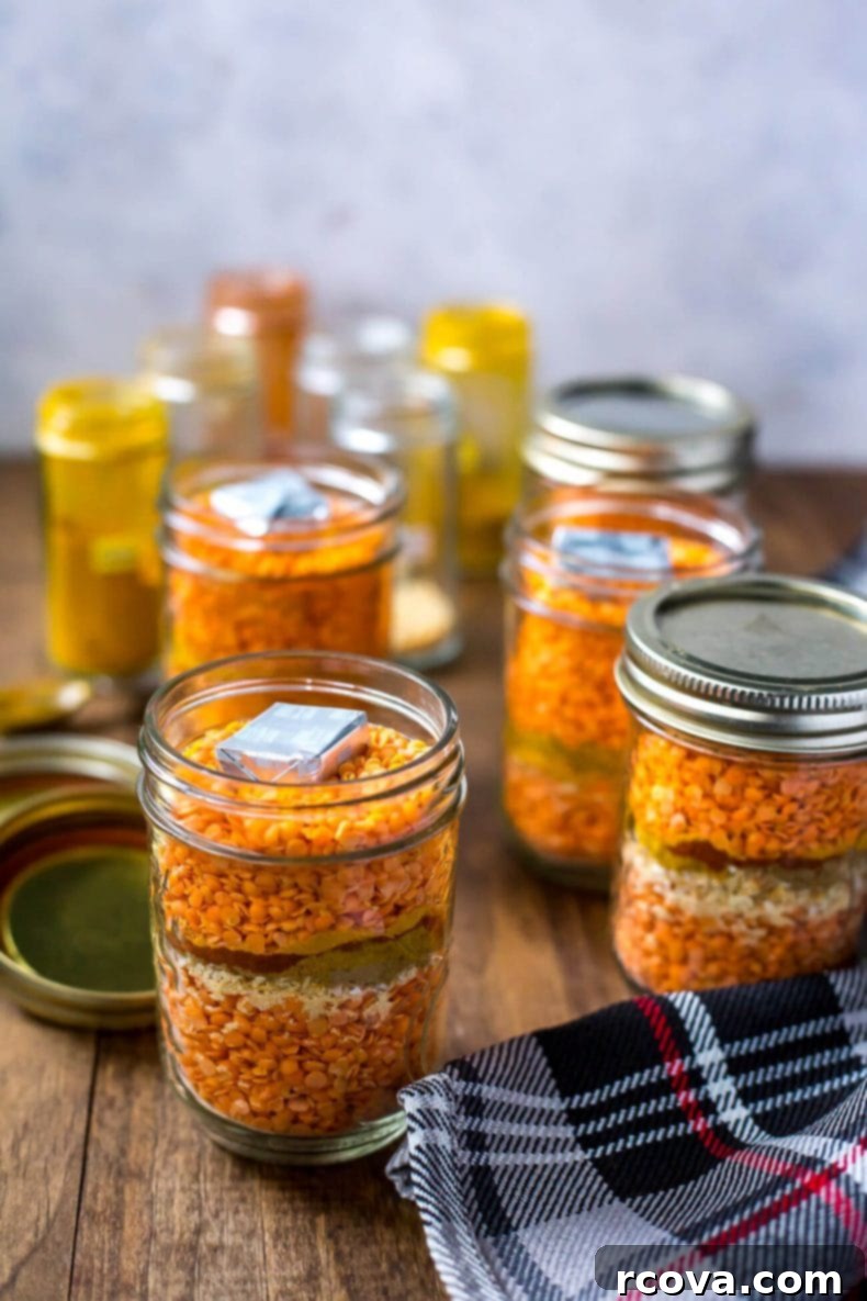 Heartwarming Lentil Soup Jar Gift 4 Easy Coconut Curry Lentil Soup in a Jar