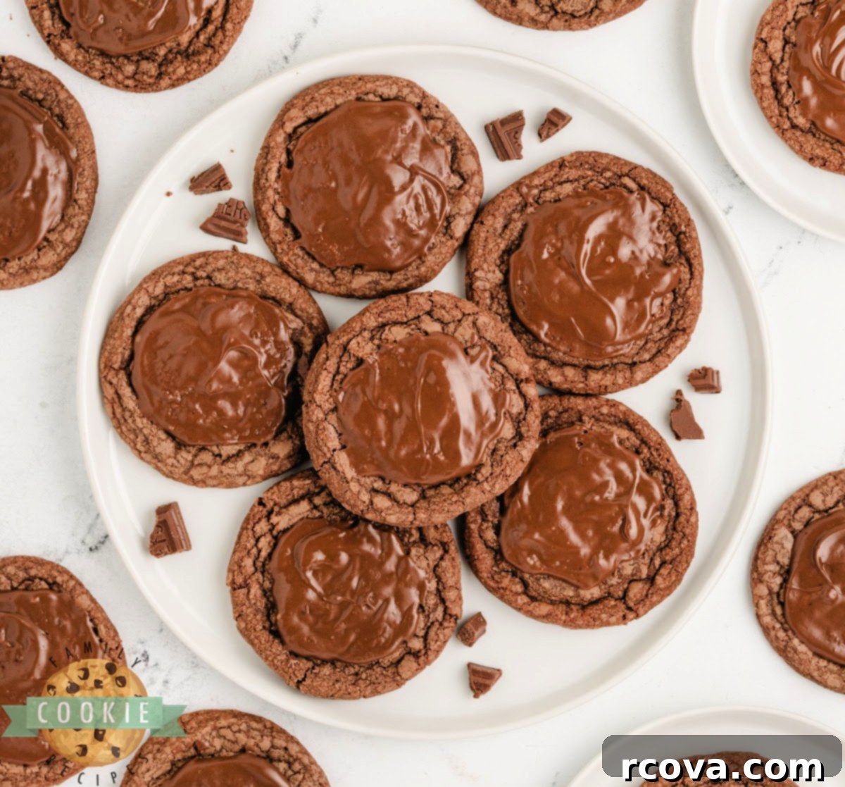 Quick Fudgy Brownie Mix Cookies 2 Plate with Hersheys Brownie Mix Cookies.