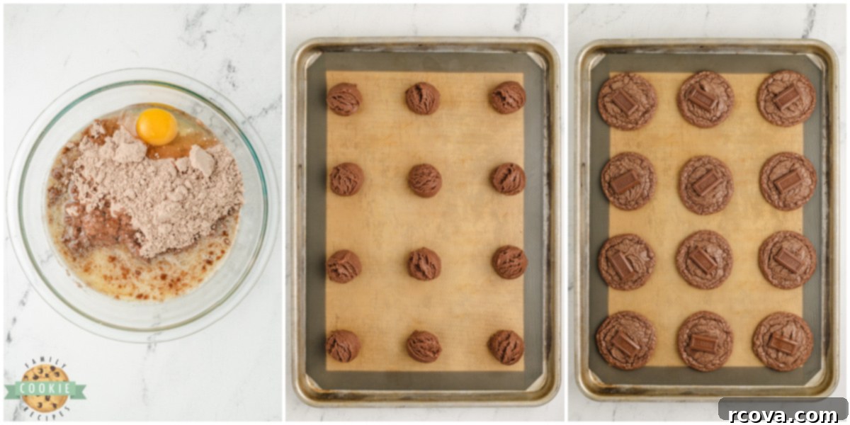 Quick Fudgy Brownie Mix Cookies 4 Step-by-step instructions on how to make Hershey's Brownie Mix Cookies.