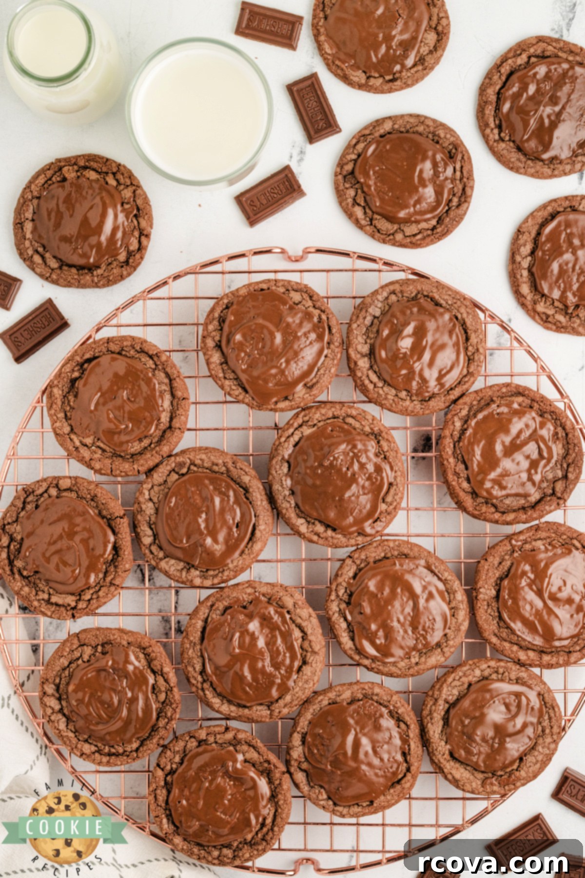 Quick Fudgy Brownie Mix Cookies 9 These easy Hershey Brownie Cookies are rich, fudgy, and topped with melty chocolate. The perfect brownie cookie recipe using a mix!