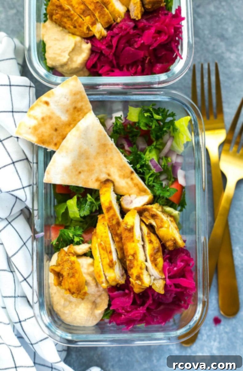 Effortless Shawarma Lunch Bowls 4 Close-up of marinated chicken for Shawarma Meal Prep Bowls