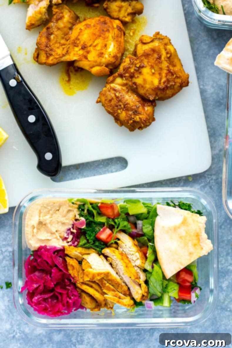 Effortless Shawarma Lunch Bowls 7 Multiple Chicken Shawarma Meal Prep Bowls ready to eat