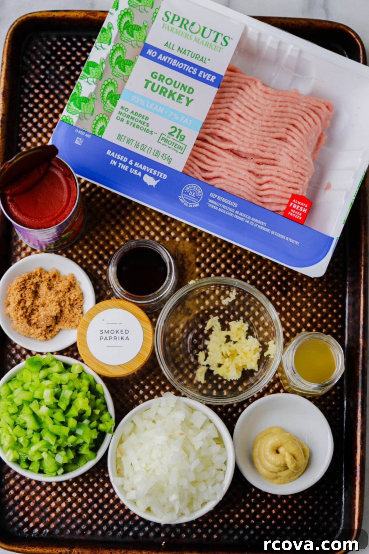 Easy Turkey Sloppy Janes 3 Skillet with browning ground turkey and vegetables