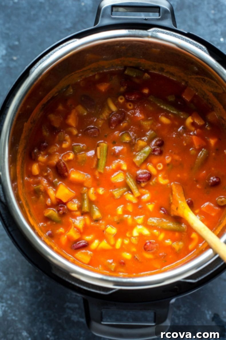 Hearty Instant Pot Minestrone 4 Assortment of fresh vegetables and ingredients for Instant Pot Minestrone Soup
