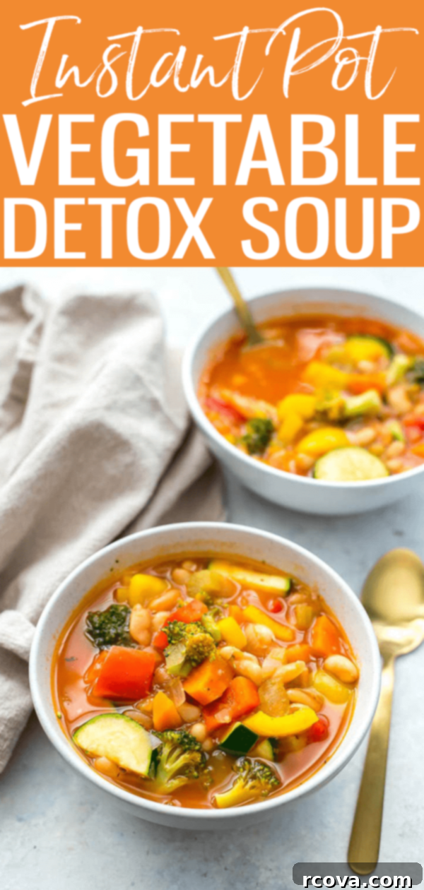 Vibrant Instant Pot Cleansing Soup 10 This Instant Pot Detox Vegetable Soup is a super healthy way to get your veggies in - it's vegetarian, high in fibre and the perfect comfort food! #detoxsoup #instantpot