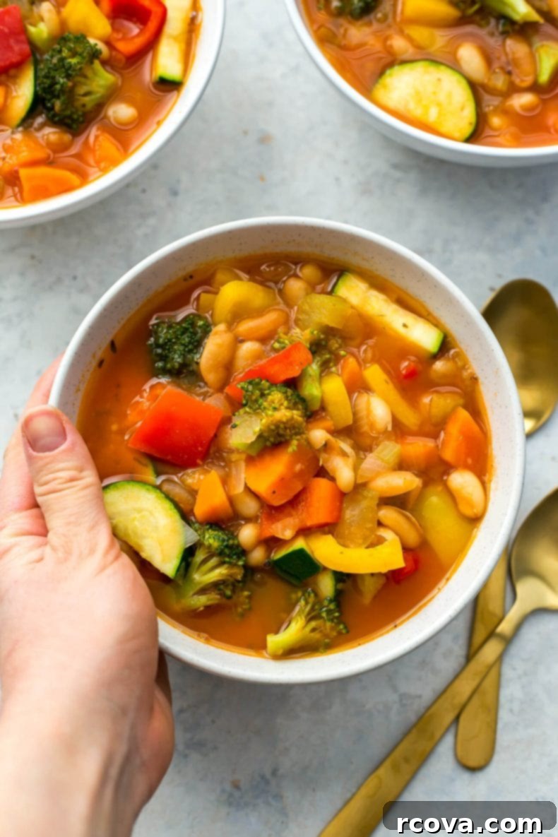 Vibrant Instant Pot Cleansing Soup 5 Instant Pot Detox Vegetable Soup served in a bowl, ready to eat.