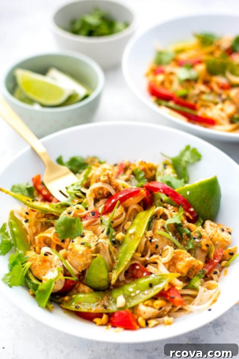 Creamy Instant Pot Red Curry Chicken Noodles 4 Close-up of the flavorful Red Curry Chicken Noodles in the Instant Pot