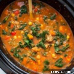 Hearty Tuscan Sausage and Kale Slow Cooker Soup 8 Slow Cooker Tuscan Sausage and Kale Soup