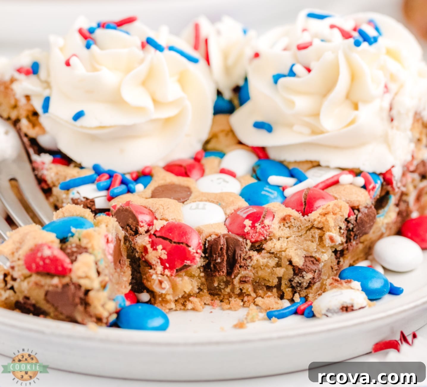 Stars and Stripes Cookie Cake 6 slice of Patriotic cookie cake